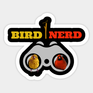 Birds In Binoculars Bird Nerd T-shirt Sticker